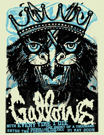 gallows cat screen print band poster